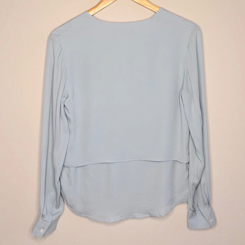Theory Blue Gentalla Double Georgette Blouse - Picture 6 of 6